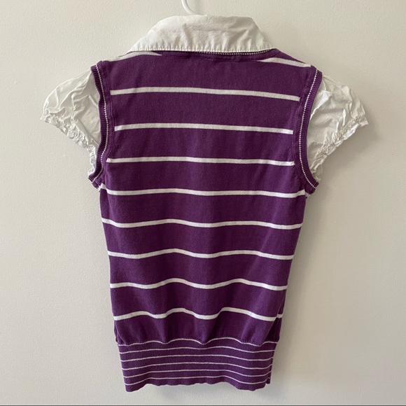 POINT ZERO PURPLE SWEATER VEST WITH COLLAR - Picture 2 of 6